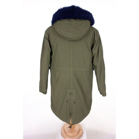 MR & MRS ITALY New Army Parka Quilt Alpaca Fur Mens S Blue France - Picture 4 of 12